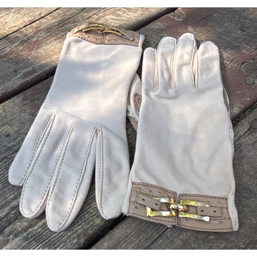 Vintage Isatoner Gloves by Aris Tan Nylon and Spandex Philippines size‎ 6.5-7